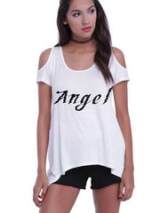 Plus Off shoulder Short sleeve Floral T-Shirts
