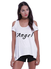 Plus Off shoulder Short sleeve Floral T-Shirts