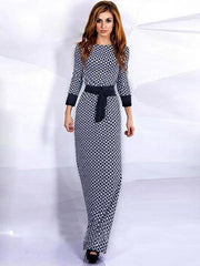 Pretty Long Sleeve Floor Maxi Dress