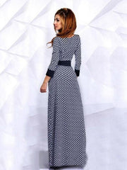 Pretty Long Sleeve Floor Maxi Dress