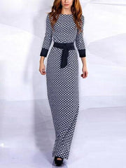Pretty Long Sleeve Floor Maxi Dress