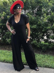 🔥Clearance Sale Alert:  Solid Street Jumpsuit - Black / XL