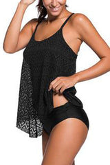 DEEP FEELING SOLID TWO-PIECE TANKINI SET