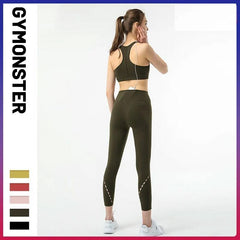 Shockproof Gathered High Waist Training Yoga Suit