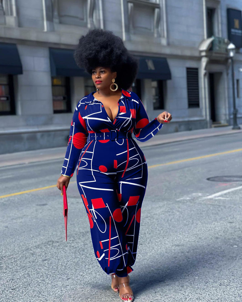 Geometric Art of Curves Jumpsuit