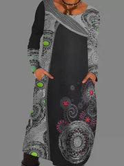 Printed ethnic style dress long dresses maxi dresses