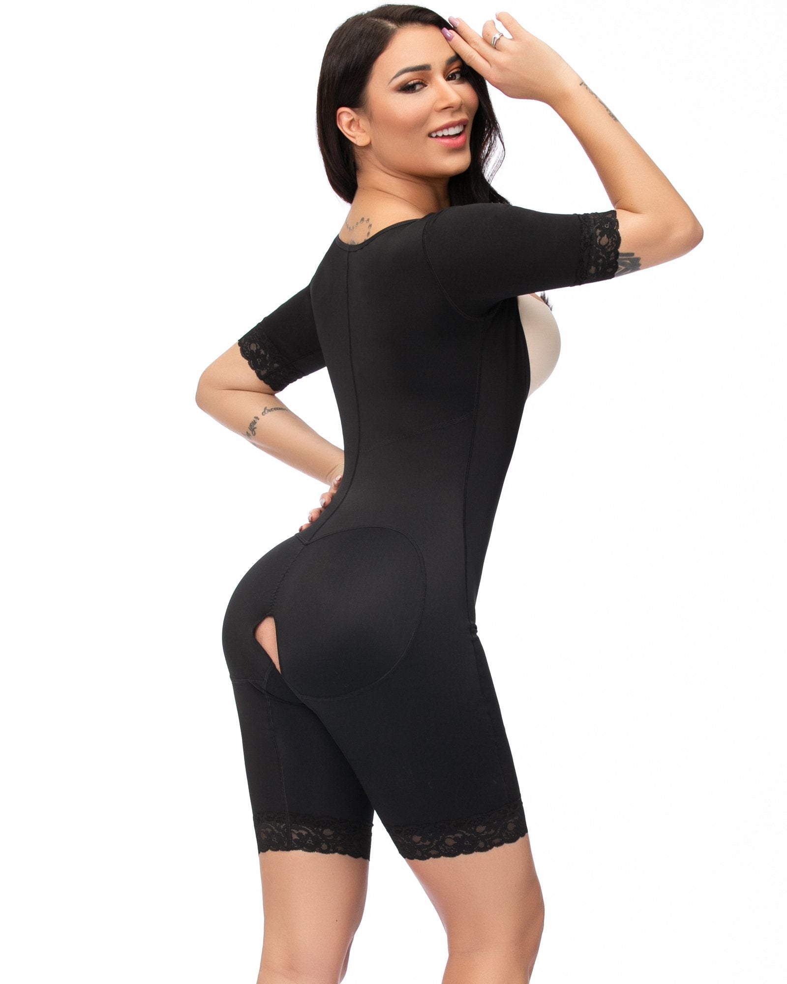 Women Seamless High Waist Butt Lifter Zipper Bodysuit