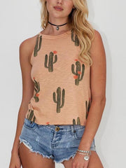 Printed Cute Woman Summer Vests