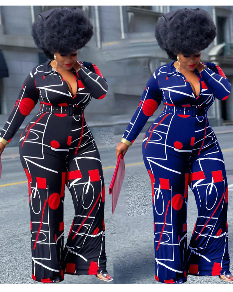 Geometric Art of Curves Jumpsuit