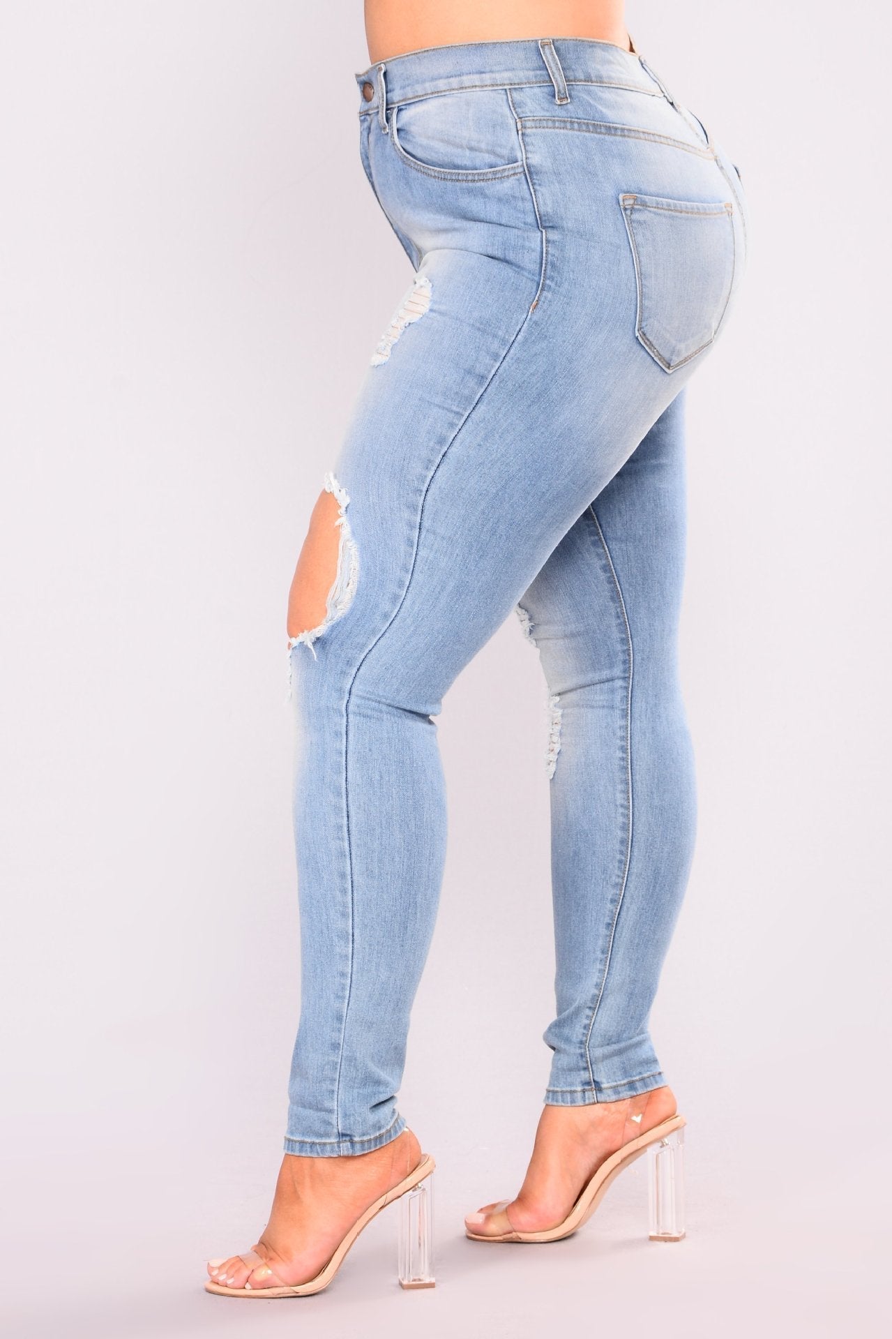 Plus Size Slim Ripped Jeans