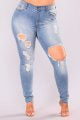 Plus Size Slim Ripped Jeans