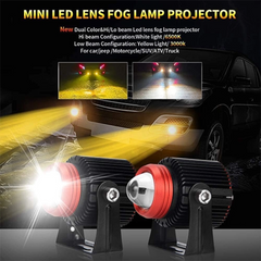 🌲Christmas Promotion 50% Off - Car & Motorcycle Dual Color LED Projector Lens High Beam