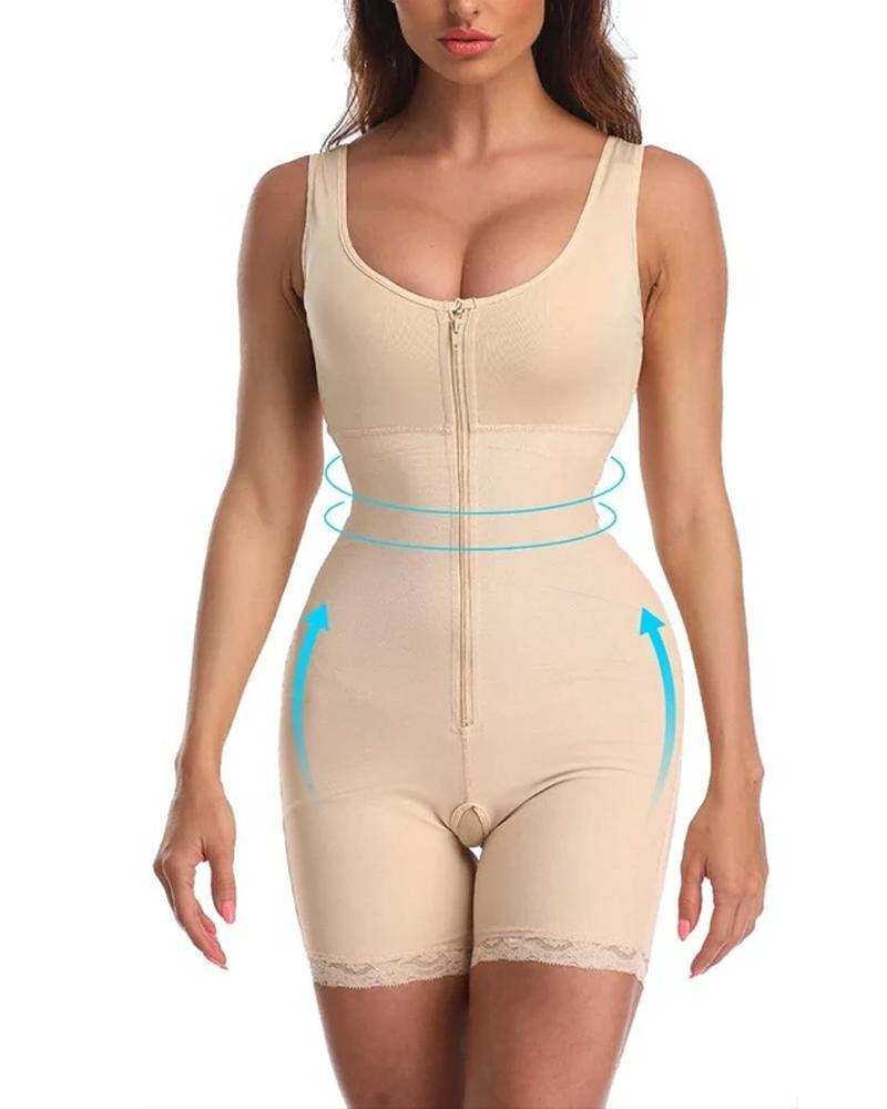 Women Slimming Underwear Plus Size Zipper Body Shaper