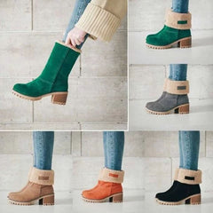 Plain Chunky Mid Heeled Date Ankle Boots