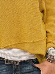 Paneled Long Sleeve Cozy Shirts Plus Size Tops