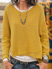 Paneled Long Sleeve Cozy Shirts Plus Size Tops