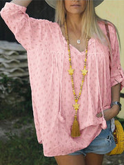 Plus size Lady's star printed fashion Long sleeve Blouses