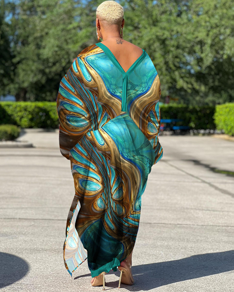 Oversize Bright Sea Of Colors Kaftan