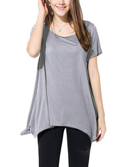 Plus Size Round Neck Woman Short Sleeve T-shirt