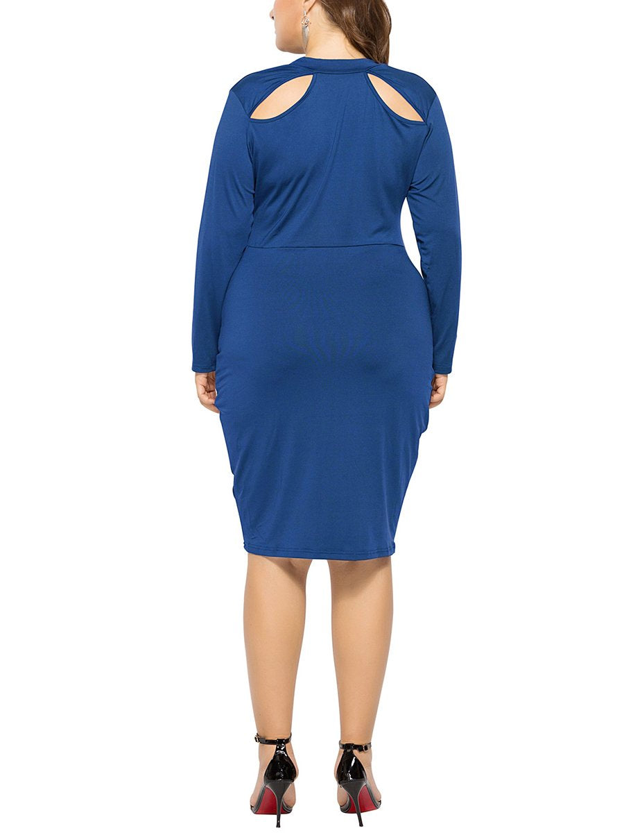 Plus Size Woman Plain Sexy Bodycon Dress