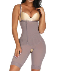 Women Side Zipper Open Crotch Bodysuit