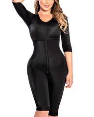 Women Long sleeve Breast Support Side Zipper Bodysuit