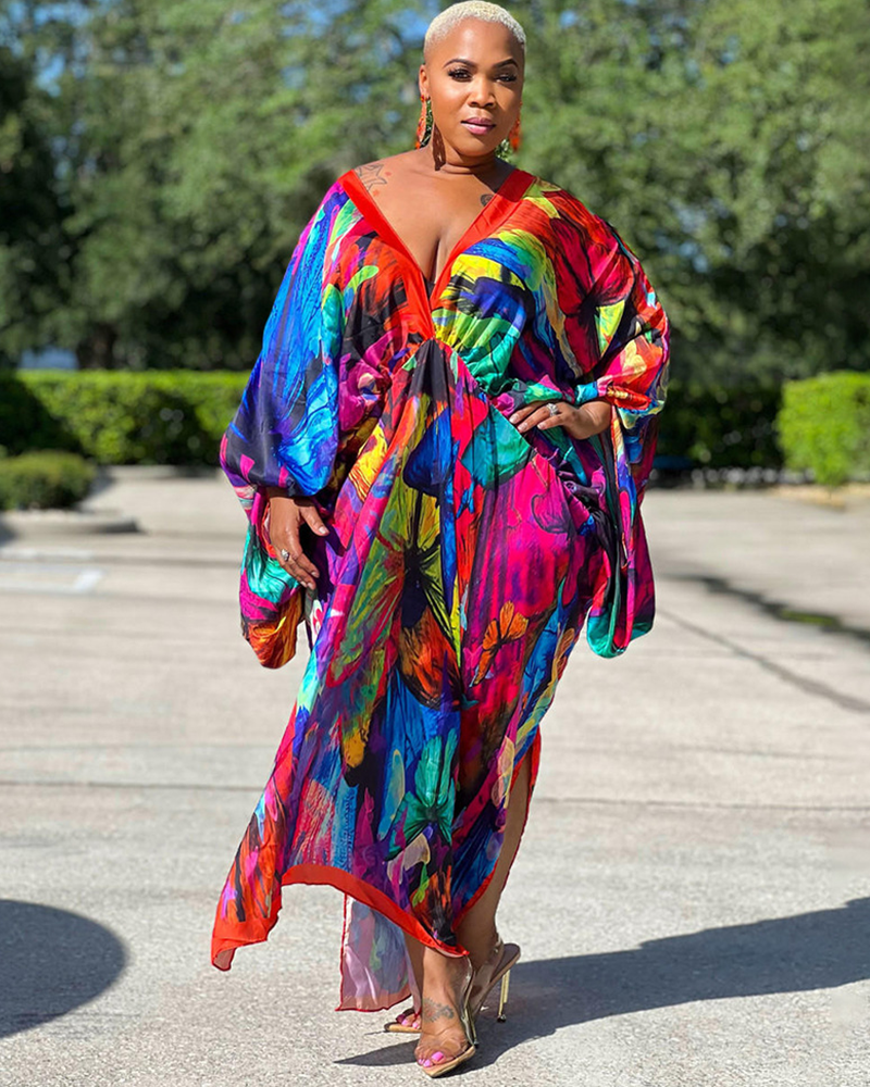 Oversize Bright Sea Of Colors Kaftan