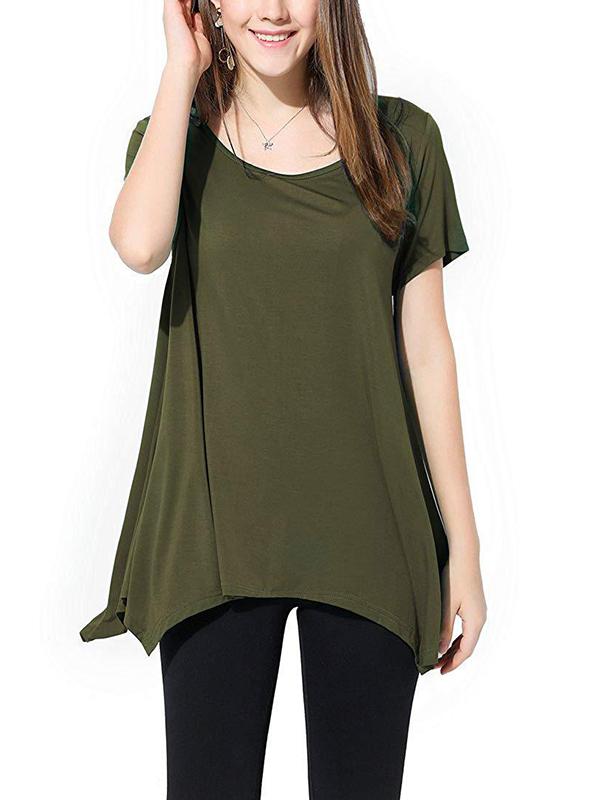 Plus Size Round Neck Woman Short Sleeve T-shirt