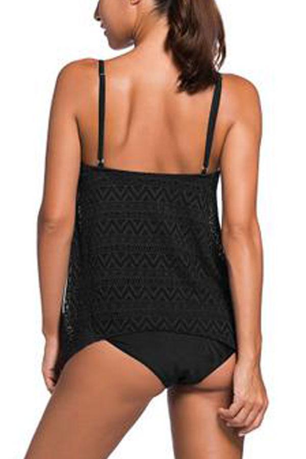 DEEP FEELING SOLID TWO-PIECE TANKINI SET