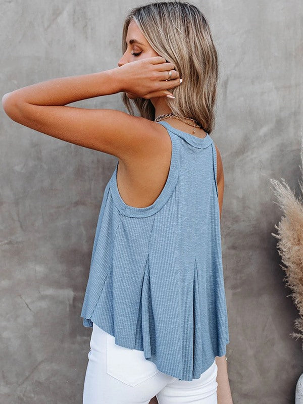 Plain v neck sleeveless vests for Summer