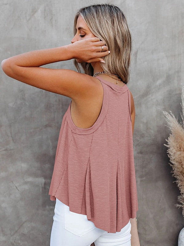 Plain v neck sleeveless vests for Summer