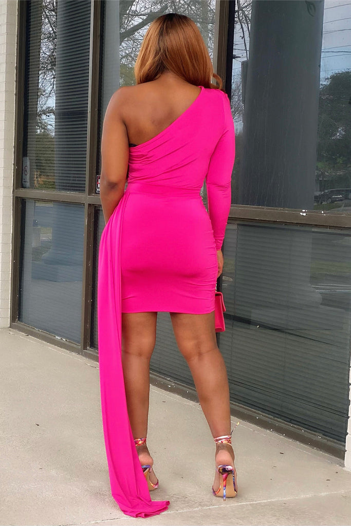 Sexy Asymmetric Lines Mini Dress