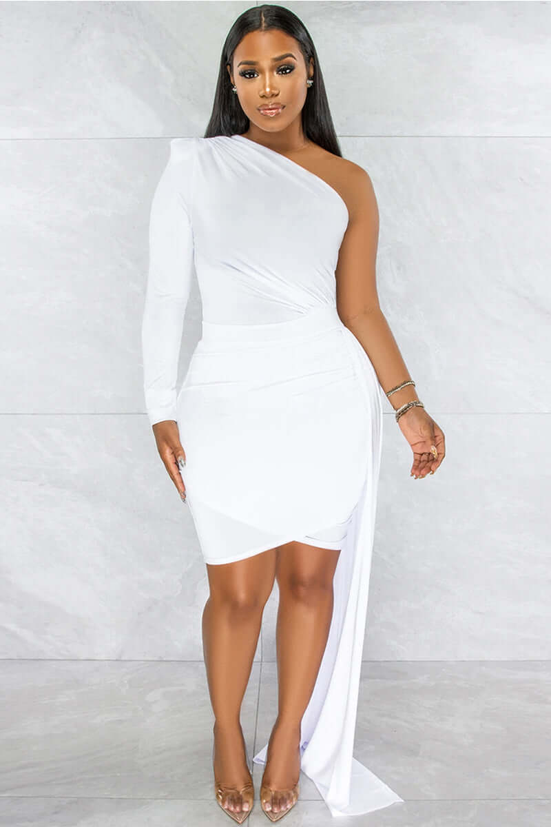Sexy Asymmetric Lines Mini Dress