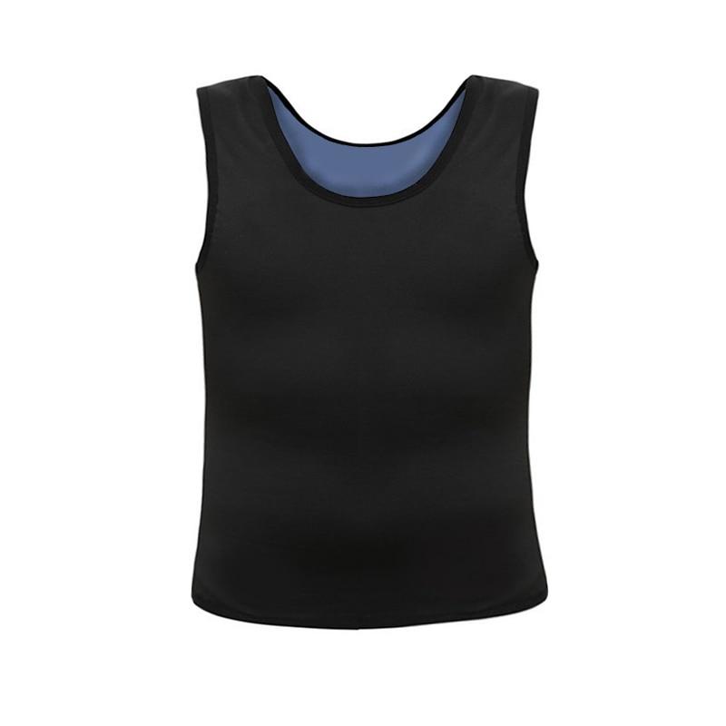 Men Sweat Zipper Vest Body Shapewear Waist Trainer Belt Slimming Suits