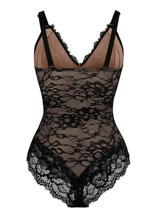 TrendyCommune®-Signature Lace Shapewear Bodysuit