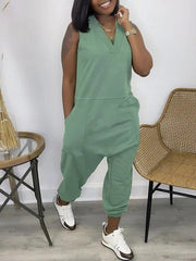 V-Neck Sleeveless Jumpsuit