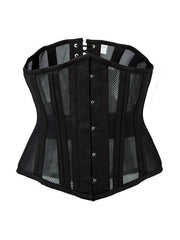 Double Steel Boned Breathable 26 Waist Training Mesh Underbust Black Corset