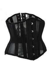 Double Steel Boned Breathable 26 Waist Training Mesh Underbust Black Corset