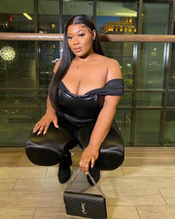Faux Leather Bustier Top