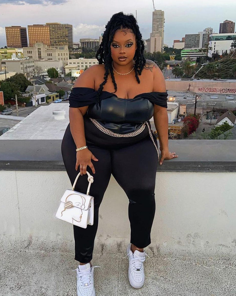 Faux Leather Bustier Top