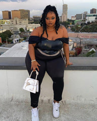 Faux Leather Bustier Top