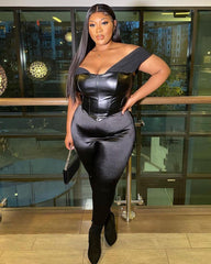 Faux Leather Bustier Top