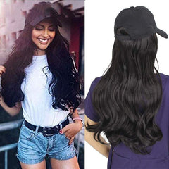 Natural Wave Hair Black Hat Attached - Hassel Free