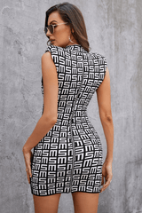 Aiza High Neck Mini Bandage Dress