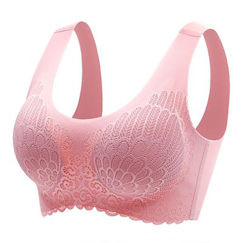 Wireless Push Up Comfort Shock-Proof Latex Pad Lace Bra