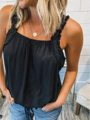 Pure Casual Loose Stringy selvedge Vests