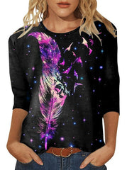 Printed Fashion Round Neck Long Sleeve T-shirts