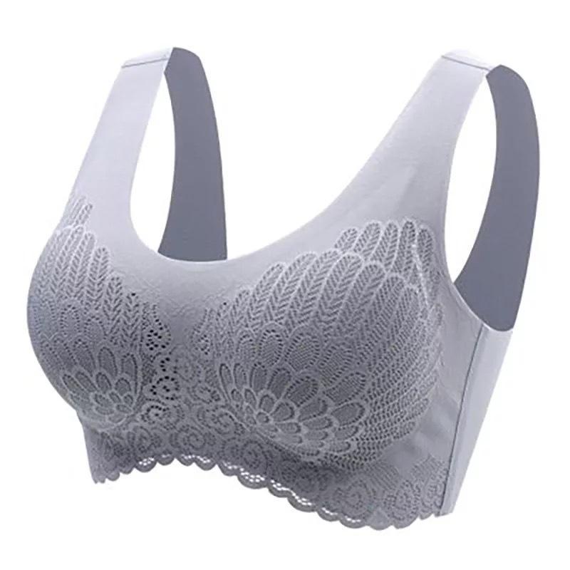 Wireless Push Up Comfort Shock-Proof Latex Pad Lace Bra