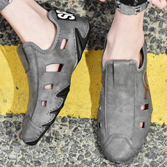 Oversized Men's Soft Soled Hollow Out Flat Shoes