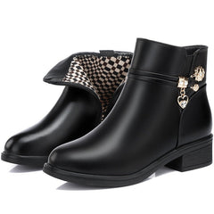 Women Gold Zipper Soft Sole Boots